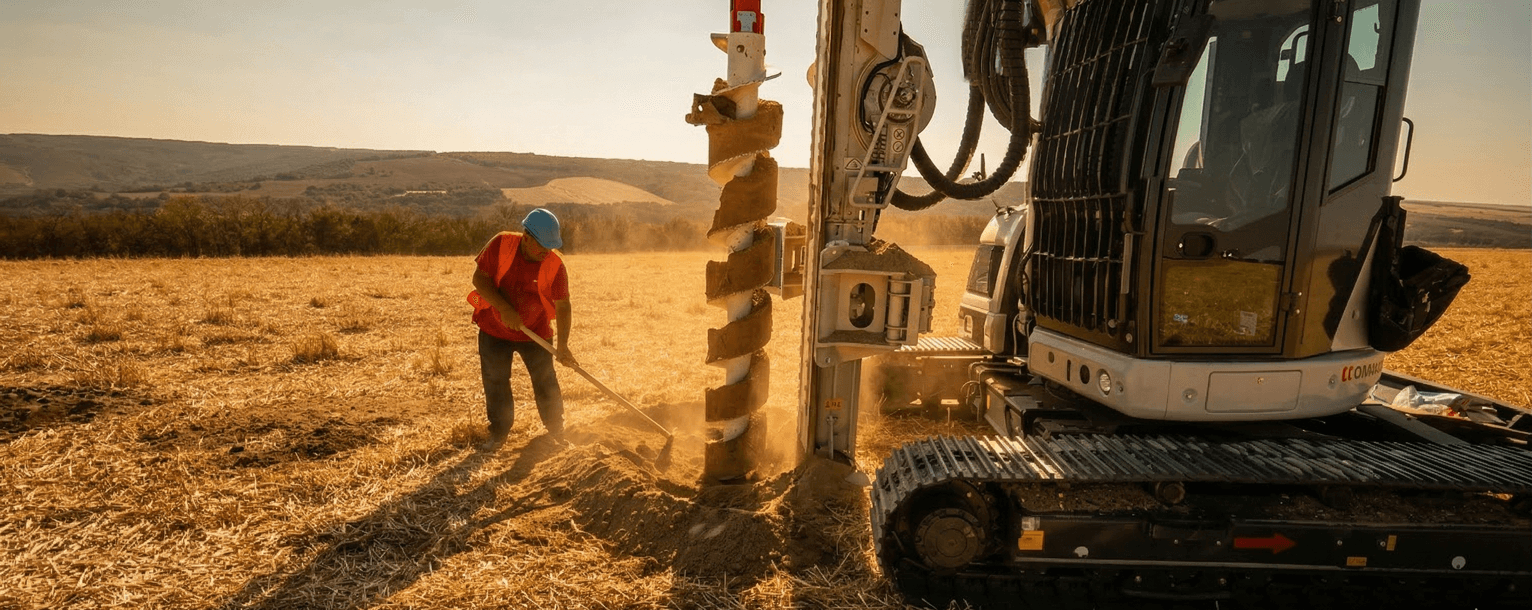 Utilaj Comacchio CH 150 CFA foraj piloți teren cu nivel hidrostatic